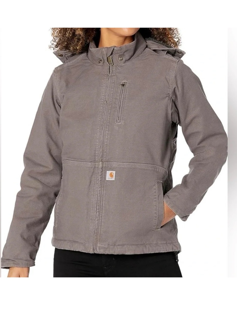 Carhartt Style #102248 Full T Swing Loose Fit Washed Duck Sherpa-Lined Jacket, S